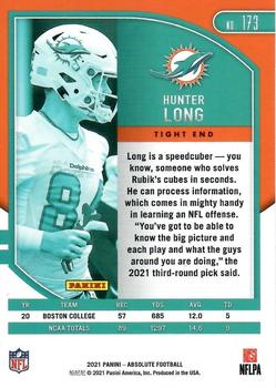 2021 Panini Absolute - Blue #173 Hunter Long Back