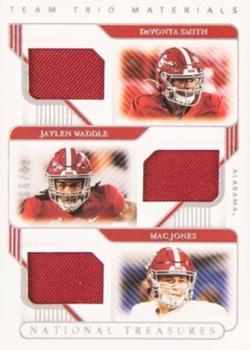 2021 Panini National Treasures Collegiate - Team Trio Materials #TTM2 DeVonta Smith / Jaylen Waddle / Mac Jones Front