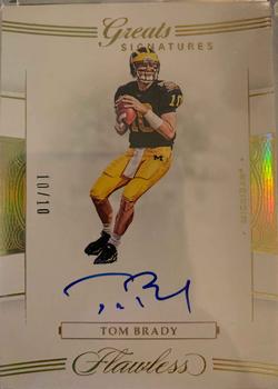 2021 Panini Flawless Collegiate - 2020 Flawless Greats Signatures Gold #33 Tom Brady Front