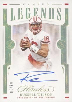 2021 Panini Flawless Collegiate - Campus Legends Signatures Gold #CLS-RW Russell Wilson Front