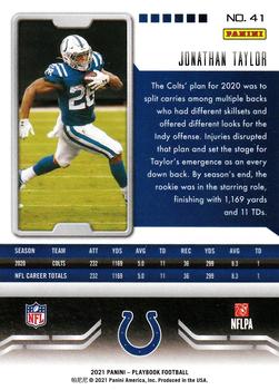 2021 Panini Playbook #41 Jonathan Taylor Back