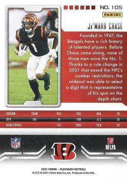 2021 Panini Playbook #105 Ja'Marr Chase Back