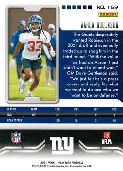 2021 Panini Playbook #169 Aaron Robinson Back