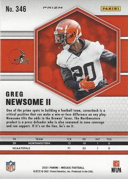 2021 Panini Mosaic - Prizm Camo Pink #346 Greg Newsome II Back