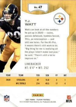 2021 Panini Playoff #47 T.J. Watt Back