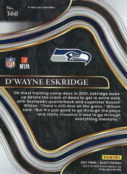 2021 Panini Select #360 D'Wayne Eskridge Back