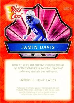 2021 Wild Card Alumination - Autographs Red #ABC-A Jamin Davis Back