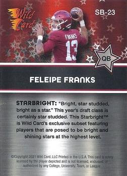 2021 Wild Card Alumination - Starbright Red #SB-23 Feleipe Franks Back