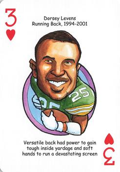 2021 Hero Decks Green Bay Packers Football Heroes Playing Cards #3♥ Dorsey Levens Front