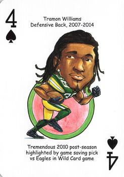 2021 Hero Decks Green Bay Packers Football Heroes Playing Cards #4♠ Tramon Williams Front