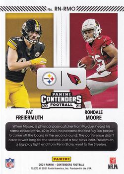 2021 Panini Contenders - Round Numbers #RN-RMO Rondale Moore / Pat Freiermuth Back