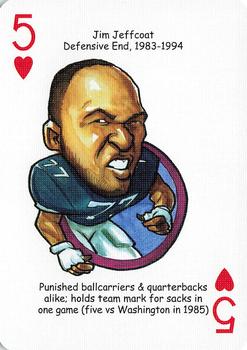 2006 Hero Decks Dallas Cowboys Football Heroes Playing Cards #5♥ Jim Jeffcoat Front