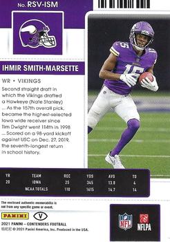 2021 Panini Contenders - Rookie Ticket Swatches Variation #RSV-ISM Ihmir Smith-Marsette Back