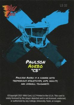 2021 Wild Card Alumination - Light Show Blue #LS-32 Paulson Adebo Back