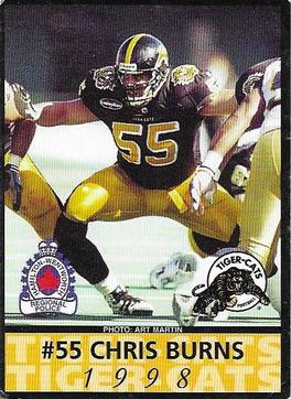 1998 Hamilton Tiger-Cats Police #NNO Chris Burns Front