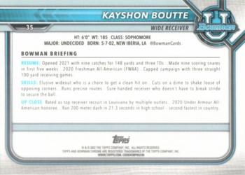 2021-22 Bowman University - Chrome Pink #35 Kayshon Boutte Back