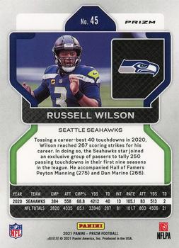 2021 Panini Prizm - Purple Pulsar #45 Russell Wilson Back