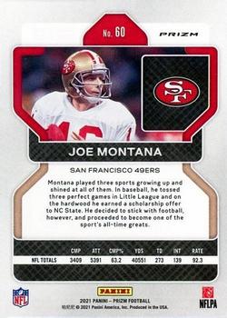 2021 Panini Prizm - Purple Pulsar #60 Joe Montana Back