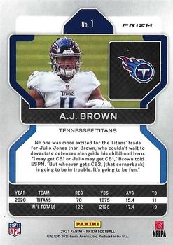 2021 Panini Prizm - Red Ice #1 A.J. Brown Back