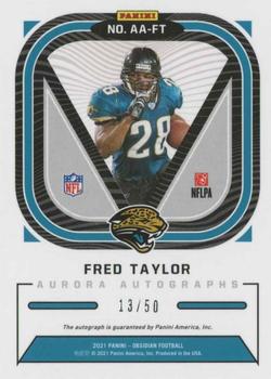 2021 Panini Obsidian - Aurora Autos Electric Etch Green #AA-FT Fred Taylor Back