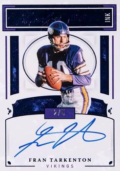 2021 Panini Flawless - Honored Ink Sapphire #HOI-FTA Fran Tarkenton Front