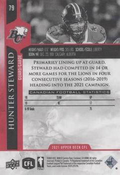 2021 Upper Deck CFL - Red #79 Hunter Steward Back