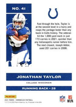 2021 Panini Chronicles - Bronze #41 Jonathan Taylor Back