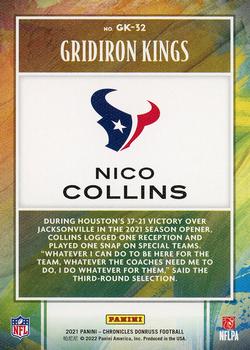 2021 Panini Chronicles - Gridiron Kings #GK-32 Nico Collins Back