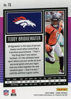 2022 Score #78 Teddy Bridgewater Back