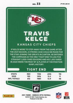 2021 Donruss Optic - White Sparkle #33 Travis Kelce Back