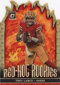 2021 Donruss Optic - Red Hot Rookies Gold Vinyl #RHR-2 Trey Lance Front