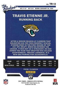 2021 Donruss Optic - The Rookies #TR-12 Travis Etienne Jr. Back