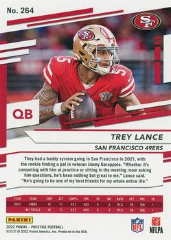 2022 Panini Prestige #264 Trey Lance Back