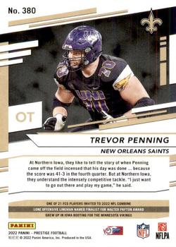 2022 Panini Prestige #380 Trevor Penning Back