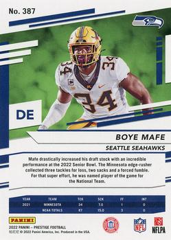 2022 Panini Prestige #387 Boye Mafe Back