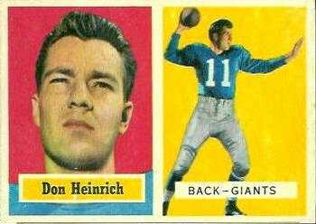 1957 Topps #47 Don Heinrich Front