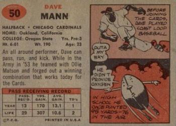 1957 Topps #50 Dave Mann Back