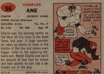1957 Topps #56 Charlie Ane Back