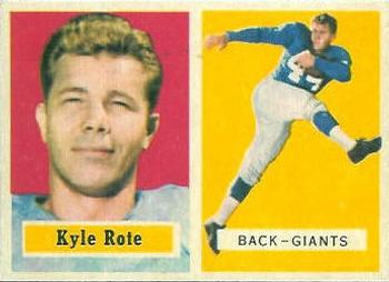 1957 Topps #59 Kyle Rote Front