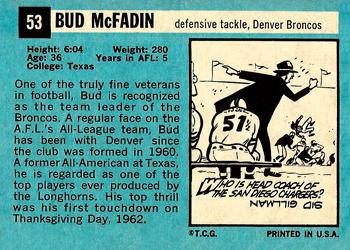 1964 Topps #53 Bud McFadin Back