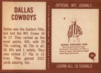 1967 Philadelphia #49 Dallas Cowboys Back
