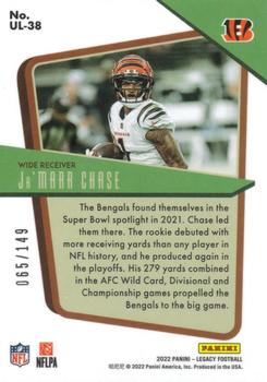 2022 Panini Legacy - Under the Lights Orange #UL-38 Ja'Marr Chase Back