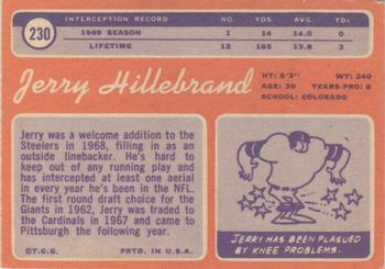 1970 Topps #230 Jerry Hillebrand Back