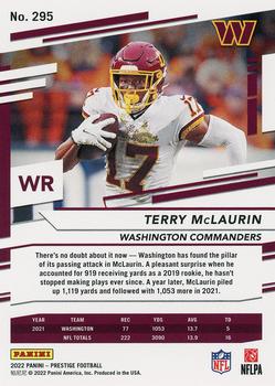 2022 Panini Prestige - Xtra Points Astral #295 Terry McLaurin Back