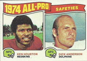 1975 Topps #222 1974 All-Pro Safeties (Ken Houston / Dick Anderson) Front