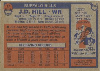 1976 Topps #17 J.D. Hill Back