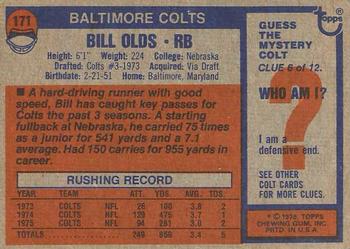 1976 Topps #171 Bill Olds Back