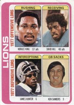 1978 Topps #509 Horace King / David Hill / James Hunter / Ken Sanders Front