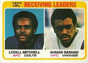 1978 Topps #332 1977 Receiving Leaders (Lydell Mitchell / Ahmad Rashad) Front