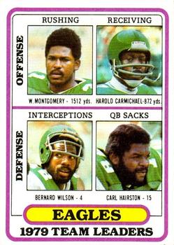 1980 Topps #132 Wilbert Montgomery / Harold Carmichael / Brenard Wilson / Carl Hairston Front